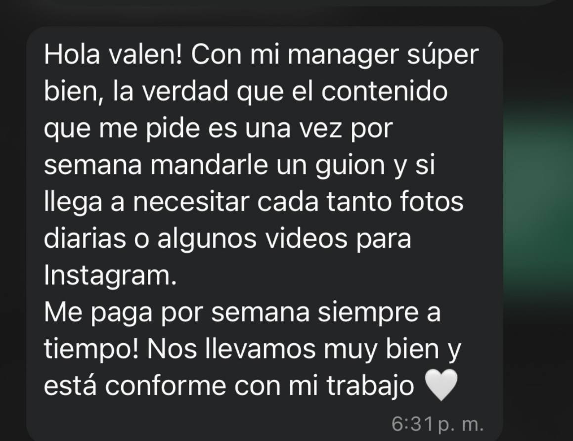 Testimonio: pagos semanales siempre a tiempo